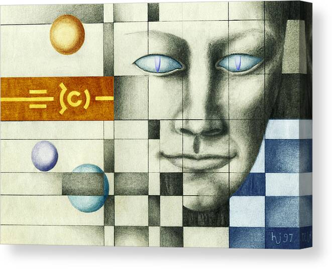 Drawing Canvas Print featuring the drawing Dream Vision by Hartmut Jager