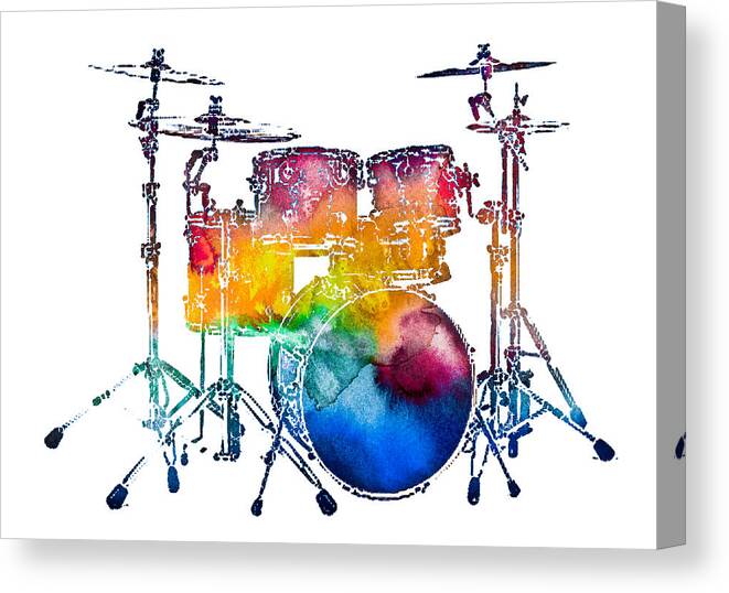 Drums Canvas Print featuring the photograph Drum Set by Athena Mckinzie