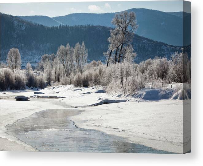 Tranquility Canvas Print featuring the photograph Early Morning, Yampa River, Steamboat by Karen Desjardin