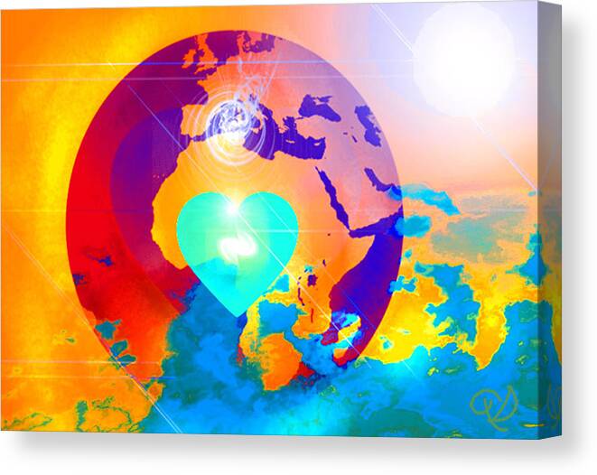 Spiritual Art Canvas Print featuring the digital art Earth Changes by Ute Posegga-Rudel