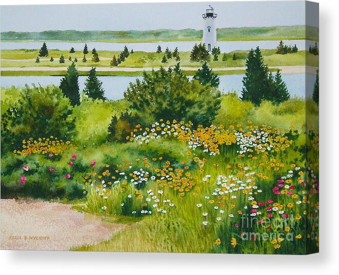 Lighthouse Canvas Print featuring the painting Edgartown Light by Karol Wyckoff