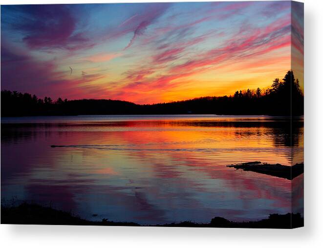 Sun Canvas Print featuring the photograph Eel Bay Sunset by Paul Wash
