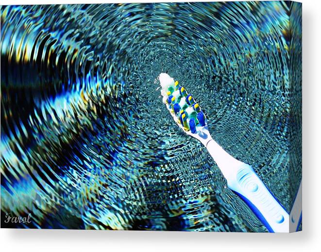 Electric Canvas Print featuring the photograph Electric Toothbrush by Farol Tomson