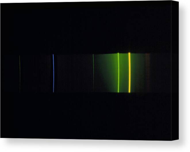 Spectrum Canvas Print featuring the photograph Emission Spectrum Of Mercury by Dept. Of Physics, Imperial College/science Photo Library