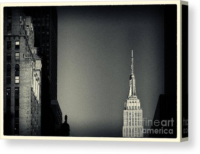Filmnoir Canvas Print featuring the photograph Empire State Building 2 New York City by Sabine Jacobs