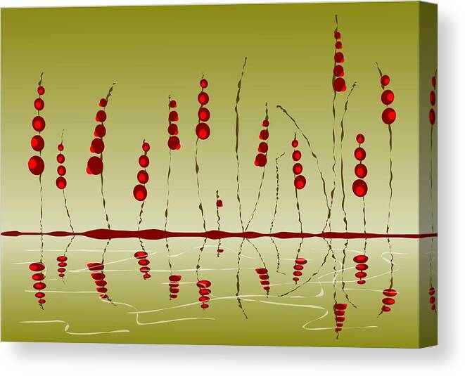 Malakhova Canvas Print featuring the digital art Enchanted Berries by Anastasiya Malakhova