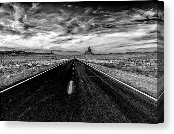 Arizona Canvas Print featuring the photograph Endless Road Rt 163 by Louis Dallara