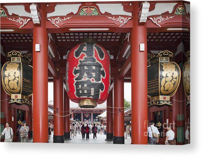 Senso-ji Temple Canvas Print featuring the photograph Entrance to Senso-Ji Temple by Bryan Mullennix