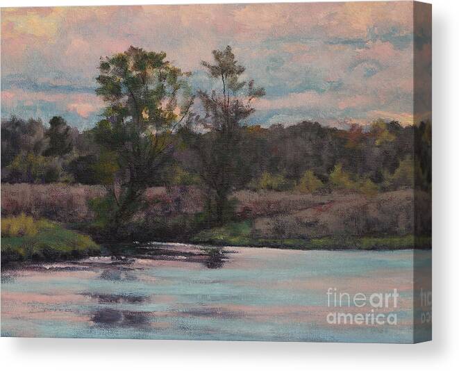 Sunset Canvas Print featuring the painting Evening Calm by Gregory Arnett