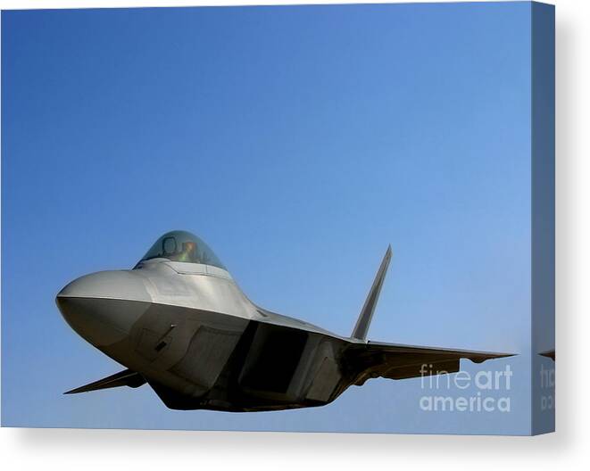 F22 Canvas Print featuring the photograph F22 Raptor by Olivier Le Queinec