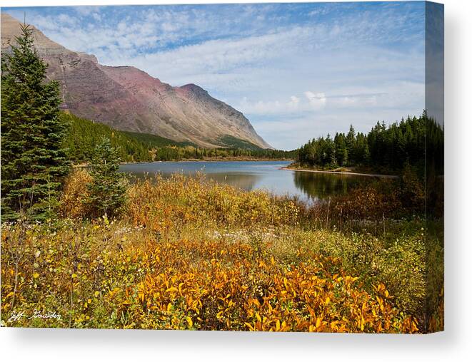 Autumn Canvas Print featuring the photograph Fall Colors at Redrock Lake by Jeff Goulden
