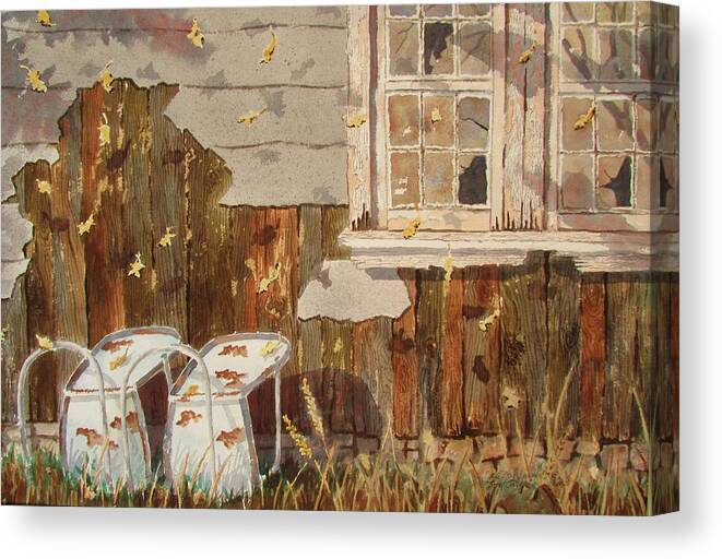 Couples Canvas Print featuring the painting Falling Leaves by Tony Caviston