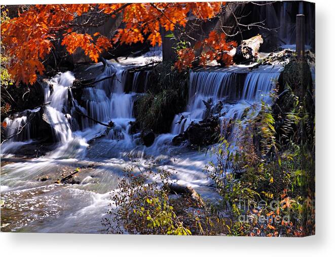 Photography Canvas Print featuring the photograph Falls in the Fall by Larry Ricker
