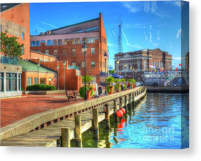 Fells Point Canvas Print featuring the photograph Fells Point Dock by Debbi Granruth
