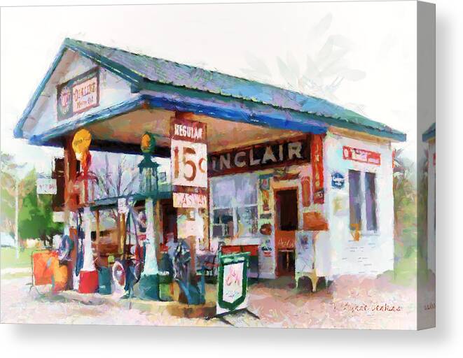 Filling Station Canvas Print featuring the painting Filling Station by Lynne Jenkins
