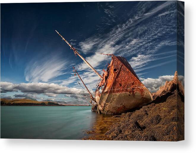 Ship Canvas Print featuring the photograph Final Destination by ?orsteinn H. Ingibergsson