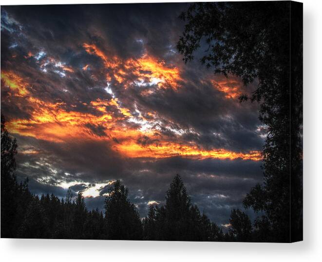 Sunset Canvas Print featuring the photograph Fire in the Sky by Melanie Lankford Photography