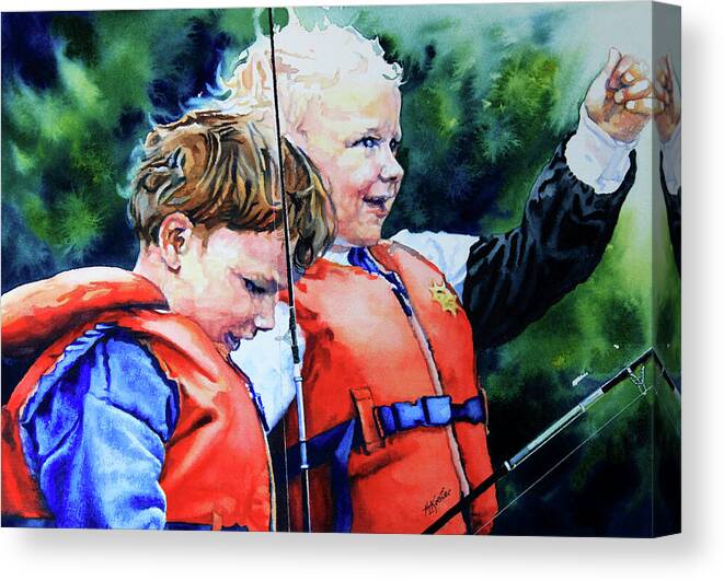 Portrait Canvas Print featuring the painting Fish Tales by Hanne Lore Koehler