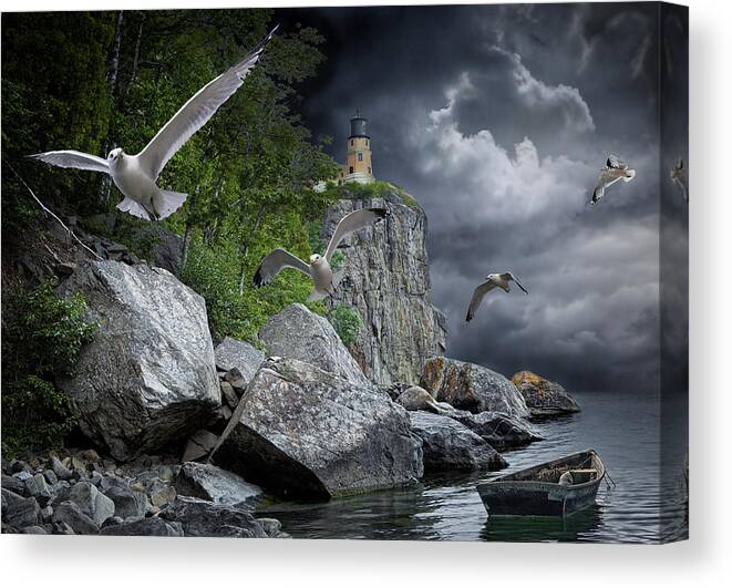 Art Canvas Print featuring the photograph Fleeing the Coming Storm by Randall Nyhof