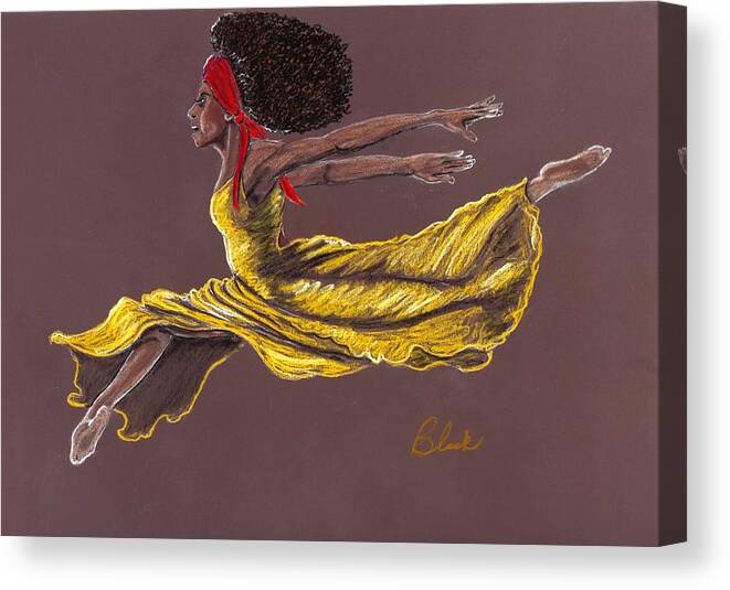 Ballet Canvas Print featuring the pastel Flight Time by Charlie Black