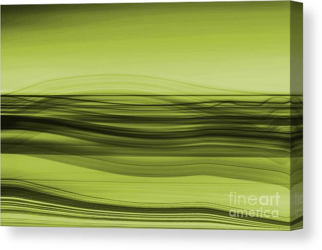 Abstract Canvas Print featuring the digital art Flow - Green by Hannes Cmarits