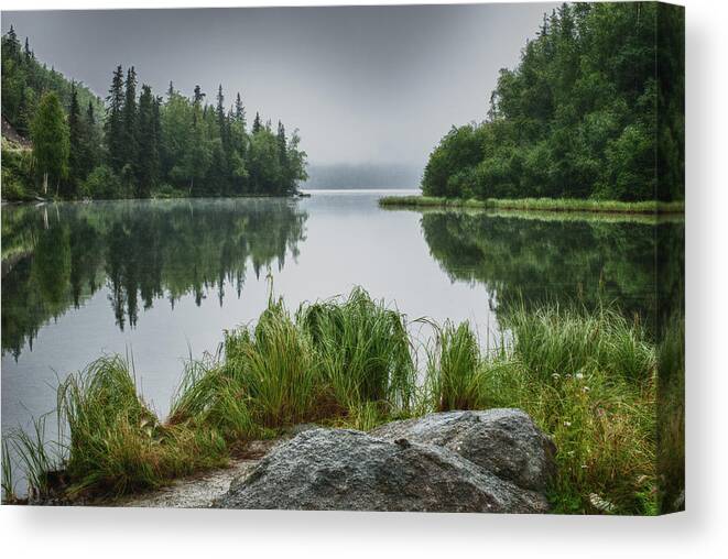 Crystal Yingling Canvas Print featuring the photograph Foggy Morn by Ghostwinds Photography