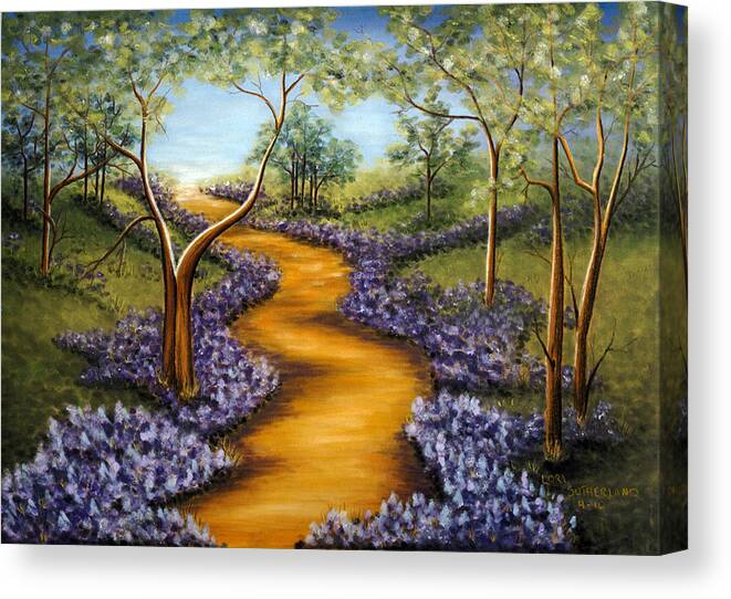 Forest Canvas Print featuring the painting Forest Path by Lori Sutherland