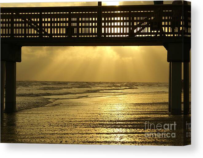 Fort Myers Canvas Print featuring the photograph Fort Myers Golden Sunset by Jennifer White