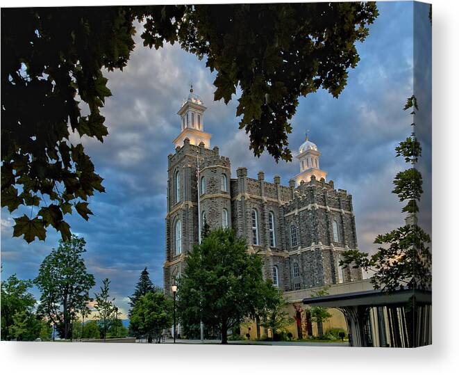 Logan Temple Canvas Print featuring the photograph Framed Temple by David Andersen