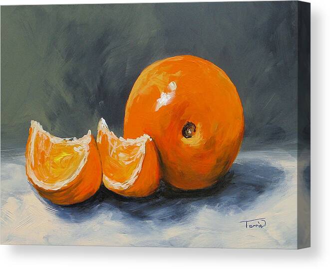 Orange Canvas Print featuring the painting Fresh Orange III by Torrie Smiley