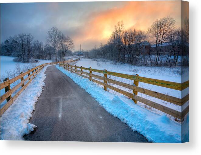 Alley Canvas Print featuring the photograph Frosty Monon by Alexey Stiop