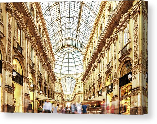 Arch Canvas Print featuring the photograph Galleria Vittorio Emanuele II Milano by Mlenny