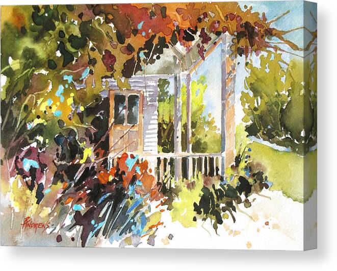 Porch Canvas Print featuring the painting Garden Delight by Rae Andrews