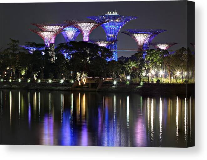 Architecture Canvas Print featuring the photograph Gardens By The Bay by Paul Fell