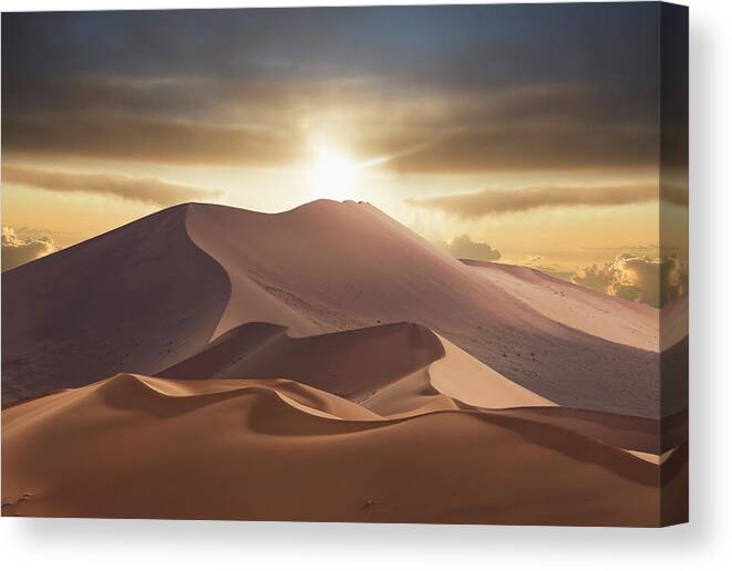 Scenics Canvas Print featuring the photograph Giant Sand Dunes In Namib Desert by Buena Vista Images