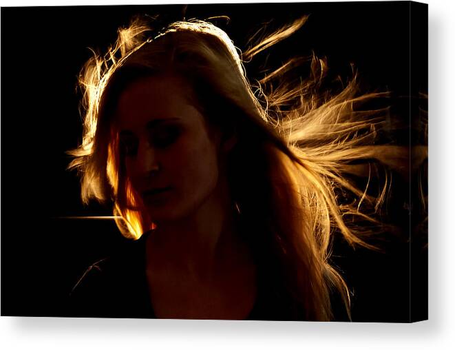 Backlighting Canvas Print featuring the photograph Girl on Fire by Jessica Tookey