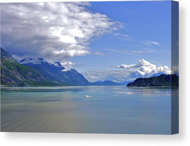 Clouds Canvas Print featuring the photograph Glacier in Bay by Ralph Jones