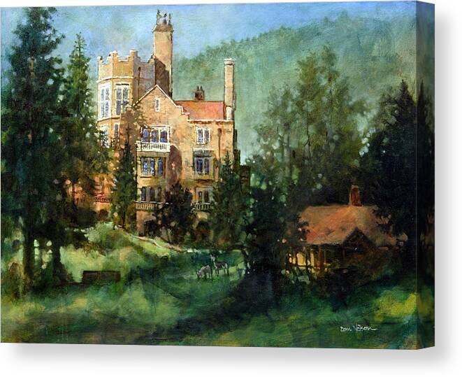 Glen Eyrie Canvas Print featuring the painting Glen Eyrie Sunrise by Dan Nelson