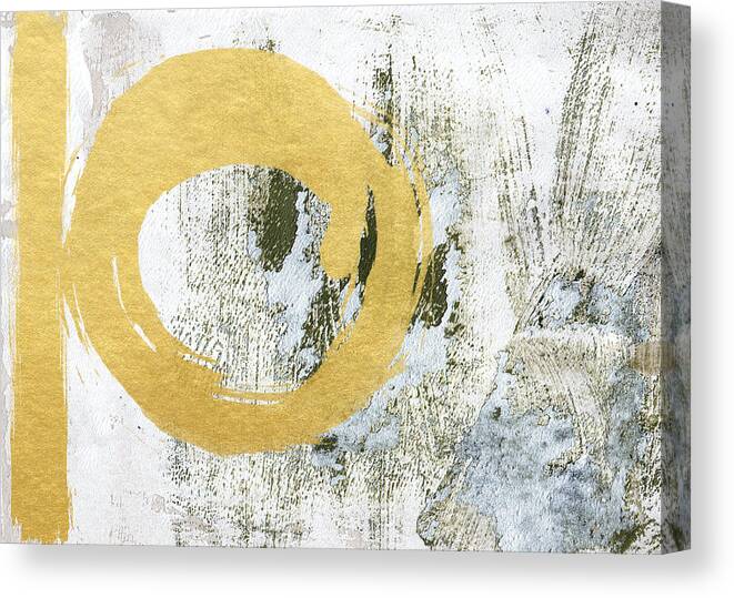 Gold Canvas Print featuring the painting Gold Rush - Abstract Art by Linda Woods