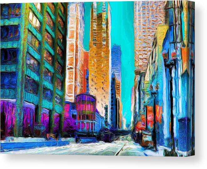 Goodman Theater Of Chicago Canvas Print featuring the painting Goodman Theater of Chicago by Ely Arsha