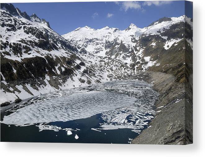 Feb0514 Canvas Print featuring the photograph Gotthard Pass Swiss Alps by Thomas Marent