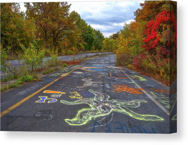 Crystal Yingling Canvas Print featuring the photograph Graffiti Highway by Ghostwinds Photography