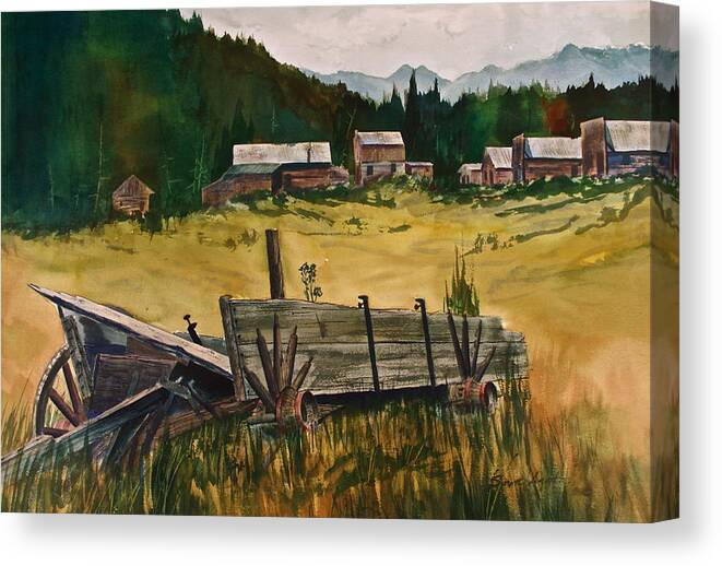 Ashcroft Canvas Print featuring the painting Guess We'll Settle Here I by Frank SantAgata