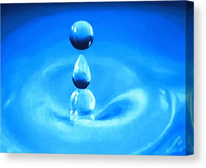 Water Canvas Print featuring the painting H20 by SophiaArt Gallery