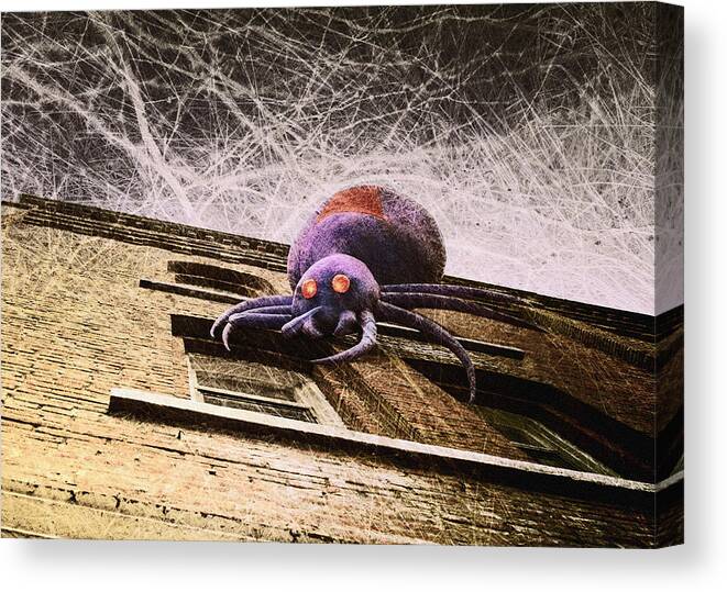 Spider Canvas Print featuring the photograph Halloween is Coming by Sue Capuano