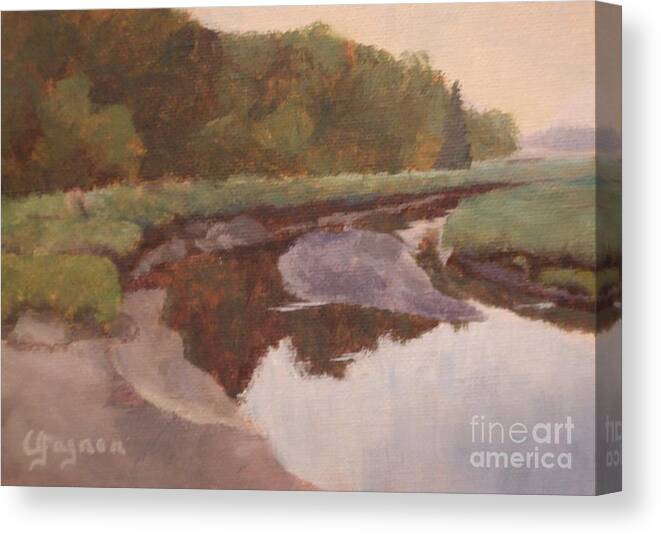 Acrylic Canvas Print featuring the painting Hazy Day by Claire Gagnon