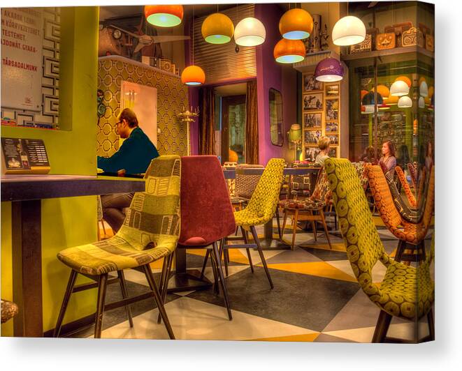Hipster Canvas Print featuring the photograph Hipster Cafe by Matthew Bamberg