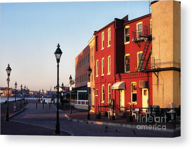 Early Morning Canvas Print featuring the photograph Historic Fells Point by Thomas R Fletcher