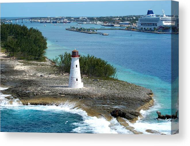 Lighthouse Canvas Print featuring the photograph Hog Island Lighthouse 2 by Lois Lepisto