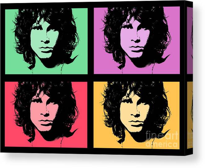 Jim Morrison Canvas Print featuring the photograph Homage to Jim Morrison by Andrea Kollo